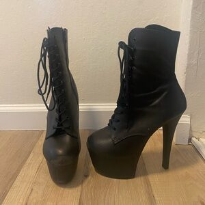 Black Pleaser Boots 6” Heels